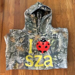SZA I Heart SZA Camo Hoodie Tour Merch Size Large